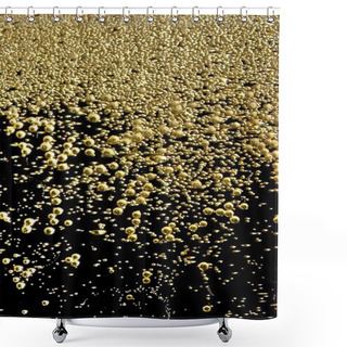 Personality  Golden Bubbles Of Champagne Texture Shower Curtains