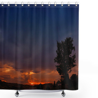 Personality  Elm Tree Looking At Sunset Shower Curtains