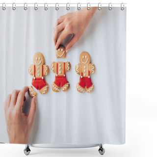 Personality  Hands With Crashed Gingerbreads Shower Curtains