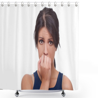 Personality  Worried Woman Shower Curtains