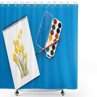 Personality  Drawing, Paints And Brush Shower Curtains
