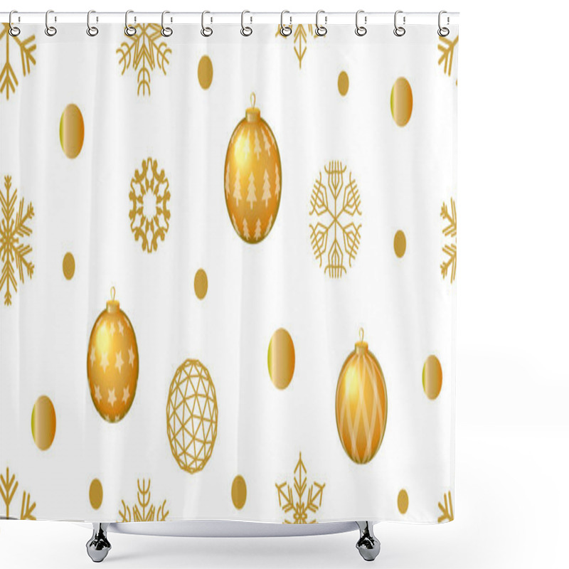 Personality  Realistic Christmas Seamless Pattern With Geometric Motifs. Shower Curtains
