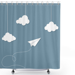 Personality  Paper Plane Shower Curtains