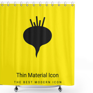 Personality  Beetroot Minimal Bright Yellow Material Icon Shower Curtains