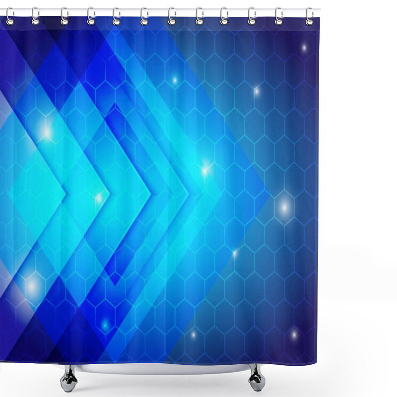 Personality  Abstract Luxury Background. Blue Pattern Hexagon Shapes Design. Modern Vector Illustrator Shower Curtains