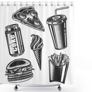 Personality  Fast_food_07 Shower Curtains
