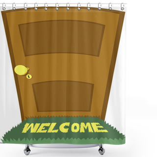 Personality  Welcome Carpet Shower Curtains