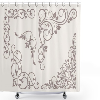 Personality  Set Of Corner Ornaments. Shower Curtains