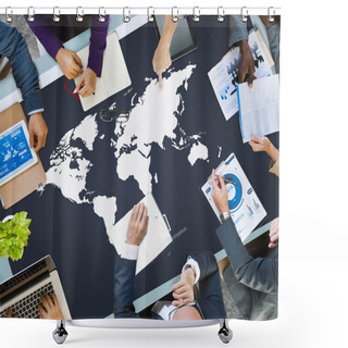 Personality  Business People And Globalization Concept Shower Curtains