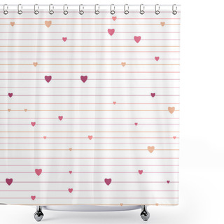 Personality  Vector Stripped Geometric Seamless Pattern With Hearts Shower Curtains