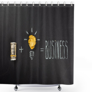 Personality  Light Bulb Symbol And Money Shower Curtains