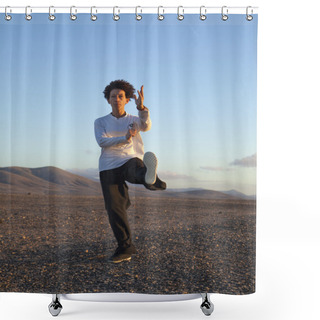 Personality  Tai Chi  At Sunset Shower Curtains