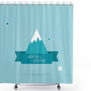 Personality  Mountains With Ribbon Shower Curtains