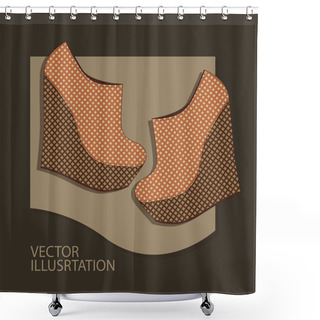 Personality  Vector Background With Shoes. Shower Curtains
