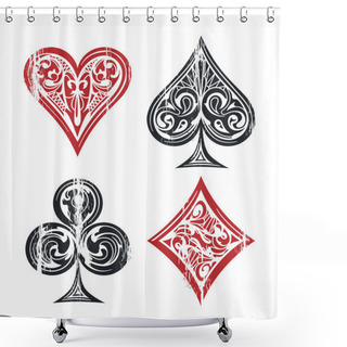 Personality  Playing Cards Symbols Shower Curtains