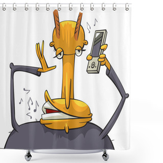 Personality  Cellphone Talk Shower Curtains
