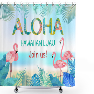 Personality  Aloha Hawaii. Best Creative Vector Design For Poster, Flyer, Pre Shower Curtains