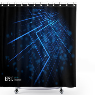 Personality  Blue Abstract Glowing Background Shower Curtains