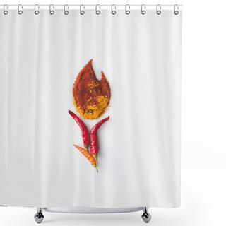 Personality  Spices In Shape Of Fire Shower Curtains