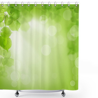Personality  Background Of Green Leaves, Summer Or Spring Season Shower Curtains