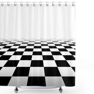 Personality  Checkered Background In Perspective Shower Curtains