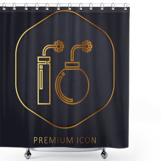 Personality  Blast Golden Line Premium Logo Or Icon Shower Curtains
