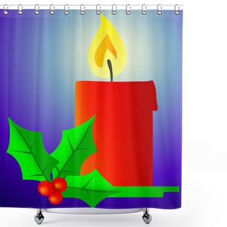 Personality  Christmas Candle Shower Curtains