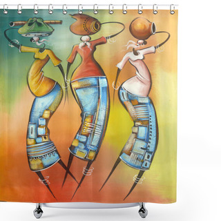 Personality  Drawing On The Life Of The African People. Shower Curtains