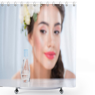 Personality  Woman Looking At Perfume Shower Curtains
