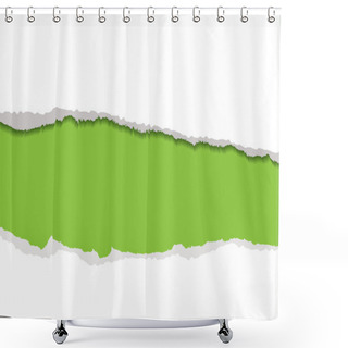 Personality  Green Torn Strip Background Shower Curtains