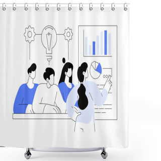 Personality  Brainstorming New Product Idea Abstract Concept Vector Illustration. Group Of Diverse Colleagues Discusses New Business Project, Launching Product Process, Teamwork Organization Abstract Metaphor. Shower Curtains