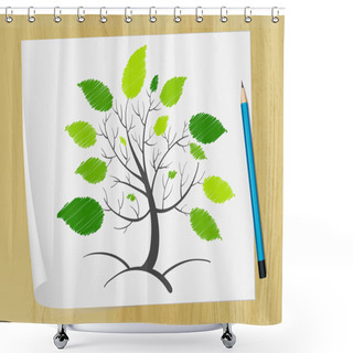 Personality  Abstract Tree Shower Curtains