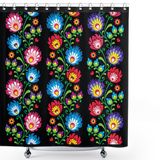 Personality  Seamless Long Polish Folk Art Pattern - Wzory Lowickie, Wycinanka Shower Curtains