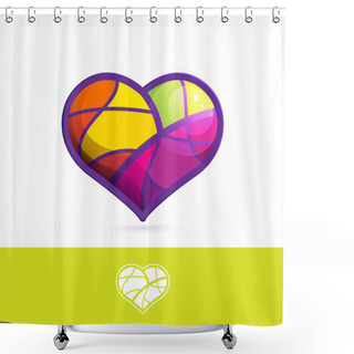 Personality  Heart Mosaic Logo Shower Curtains