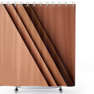 Personality  Pattern Of Overlapping Paper Sheets In Brown Tones Shower Curtains