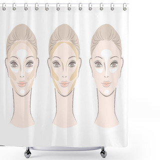 Personality  Highlighting And Contouring Area Chart For Corrective Face Shape Shower Curtains