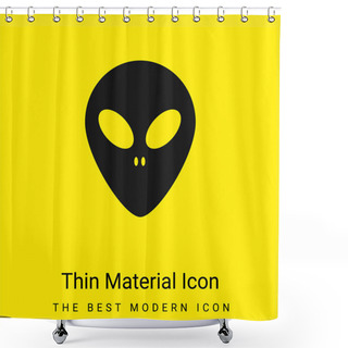Personality  Alien Face Minimal Bright Yellow Material Icon Shower Curtains