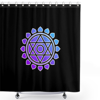 Personality  Anahata Blue Gradient Vector Icon Shower Curtains
