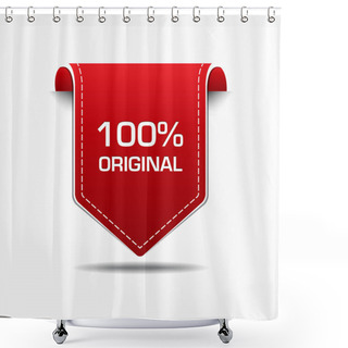 Personality  100 Percent Original Red Label Icon Vector Design Shower Curtains