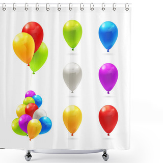 Personality  Toy Balloons, Set Of Vector Icons Shower Curtains