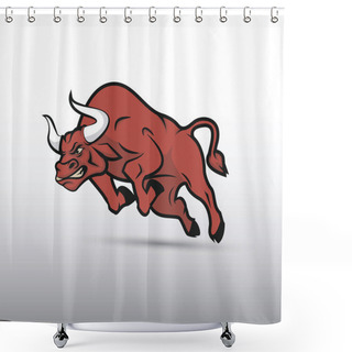 Personality  Bull, Vector Image Shower Curtains