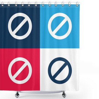 Personality  Ban Blue And Red Four Color Minimal Icon Set Shower Curtains