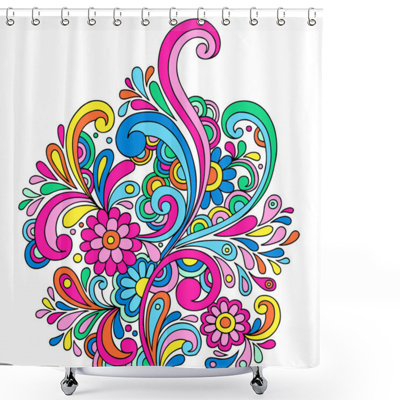 Personality  Hand-Drawn Psychedelic Paisley Notebook Doodles shower curtains