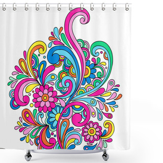 Personality  Hand-Drawn Psychedelic Paisley Notebook Doodles Shower Curtains