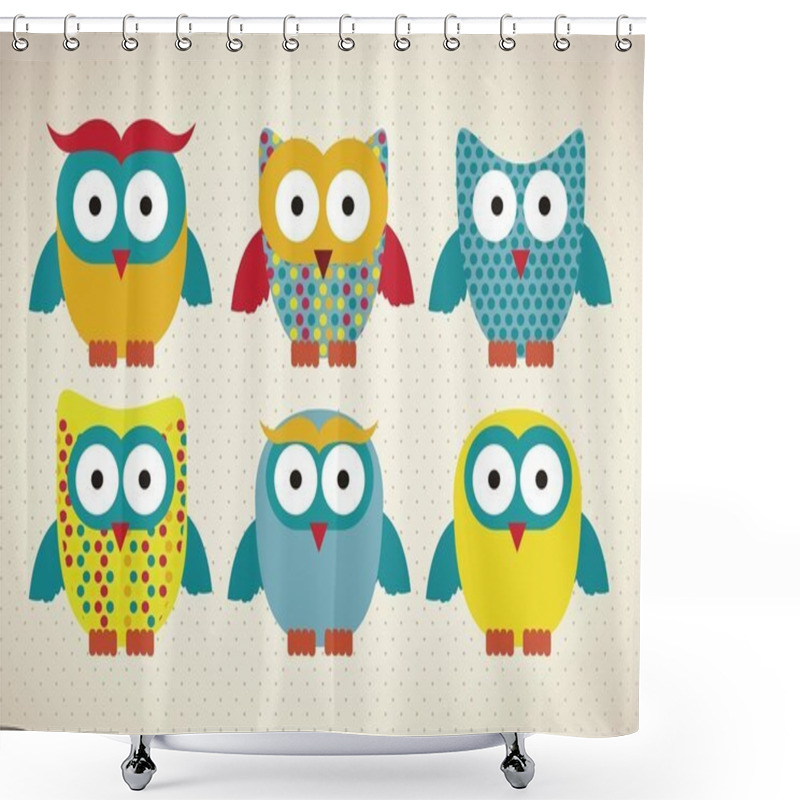 Personality  Birds Icons Shower Curtains
