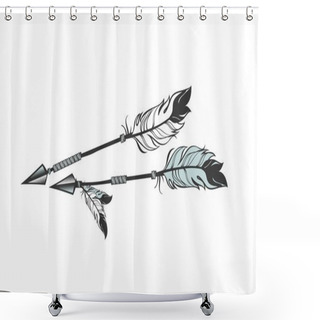 Personality  Arrows With Feathers Shower Curtains