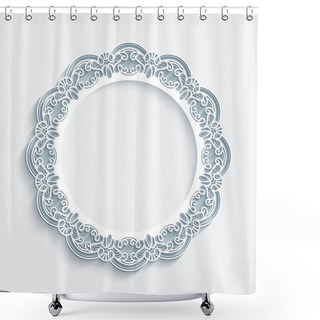 Personality  Empty Plate With Ornamental Border Shower Curtains