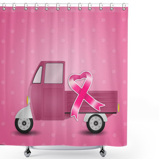 Personality  Pink Ribbon For Breast Cancer Prevention Shower Curtains