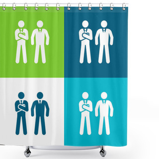 Personality  Bodyguard Flat Four Color Minimal Icon Set Shower Curtains