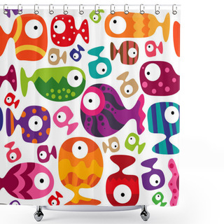 Personality  Tropical Fish Isolated On White Background Shower Curtains